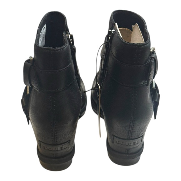 NWT Sorel Joan Of Arctic Women's 9.5 Black Ankle Boots leather - Picture 9 of 9